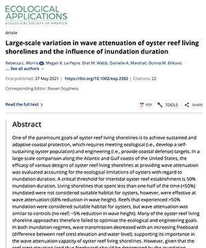 Large-scale variation in wave attenuation of oyster reef study