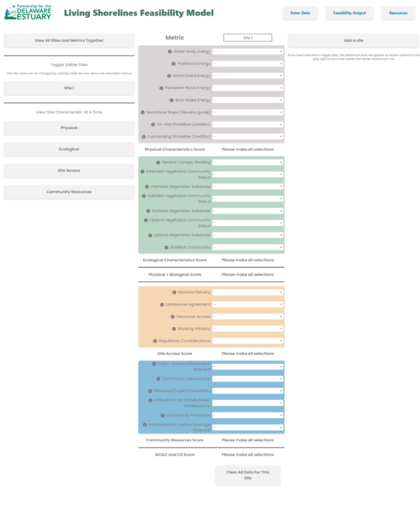 Living Shoreline Feasibility Model report