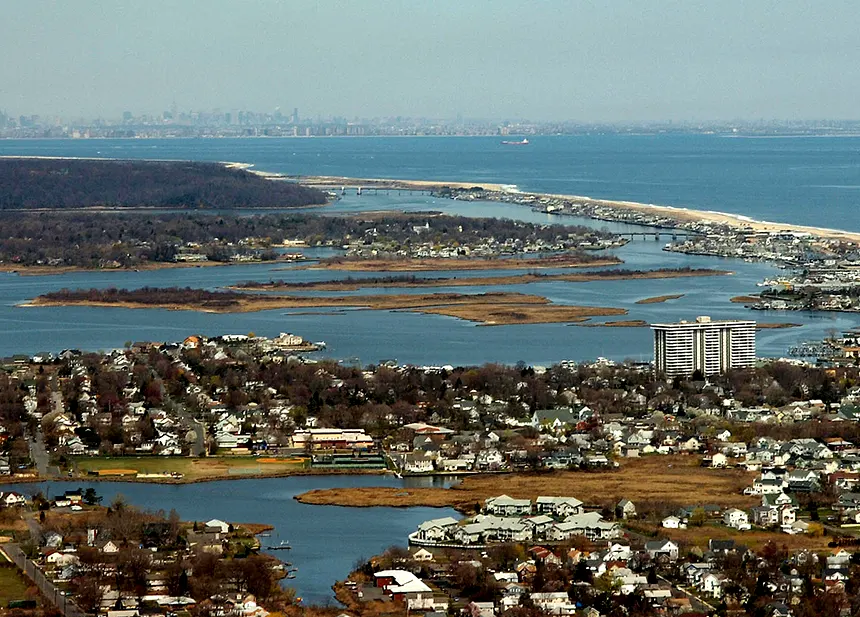 community along the bay and waterfront